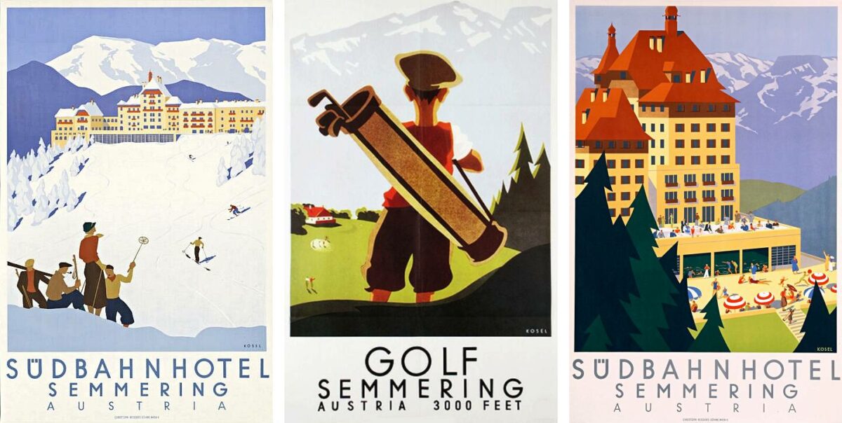 Hermann Kosel, Plakate für den Semmering, 1932/1933. Alle: Österreichische Nationalbibliothek